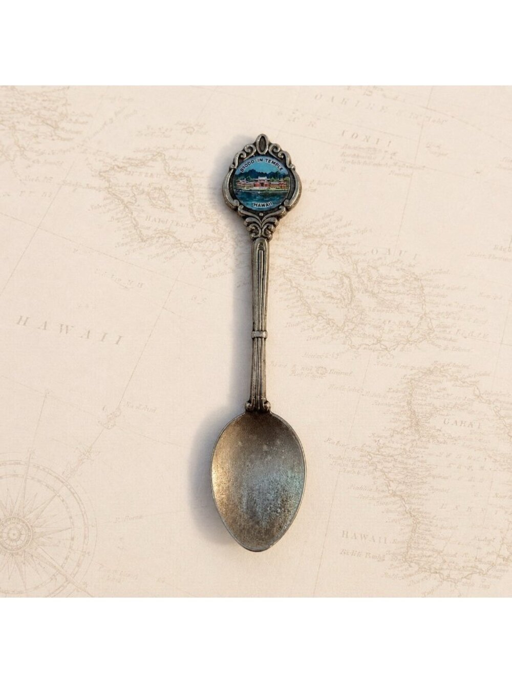 Vintage Collectors World EPAI Silverplated Byodo Temple Hawaii Souvenir Spoon